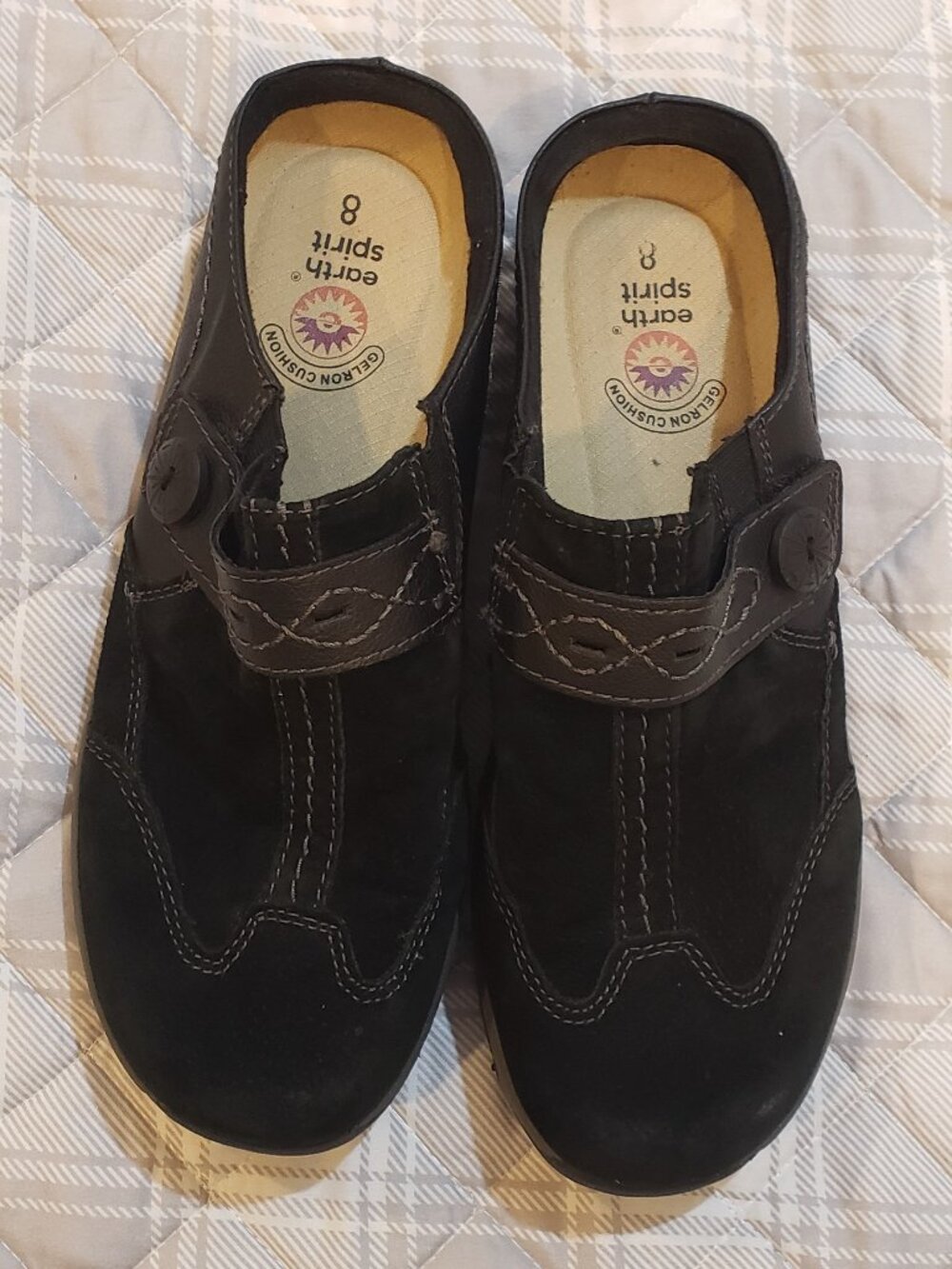 Women's Earth Spirit Gelron Cushion Suede Mules in black Size 8
